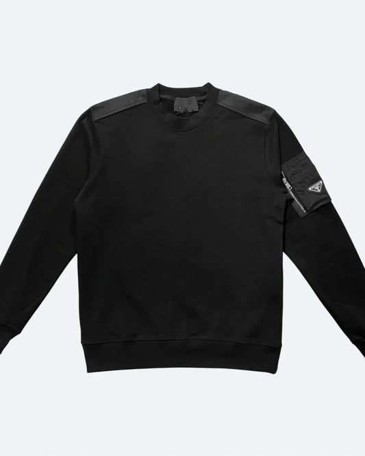 Prada - Sleeve Pocket Sweatshirt - Black