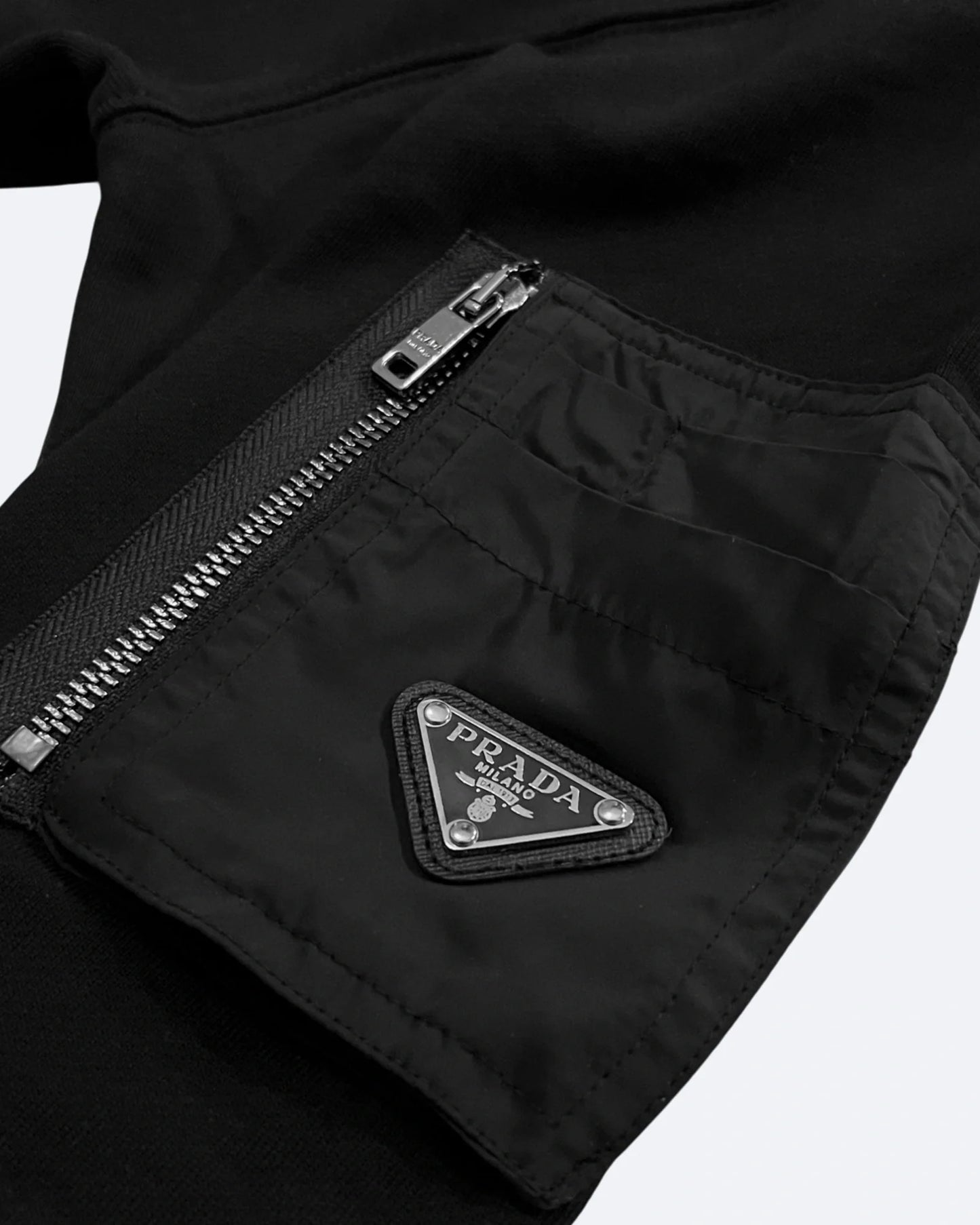 Prada - Sleeve Pocket Sweatshirt - Black