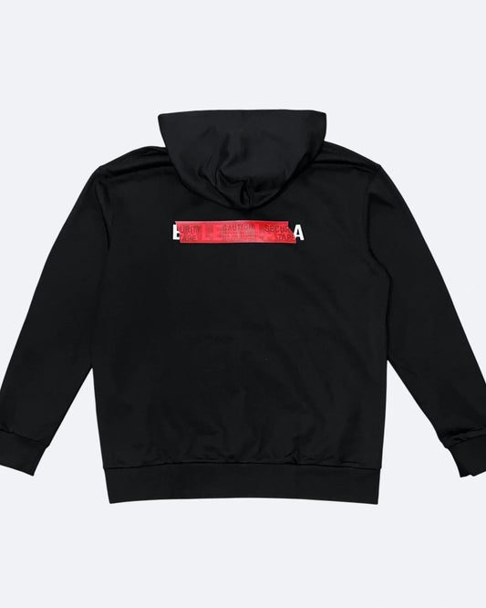Balenciaga - Red Taped Logo Hoodie - Black