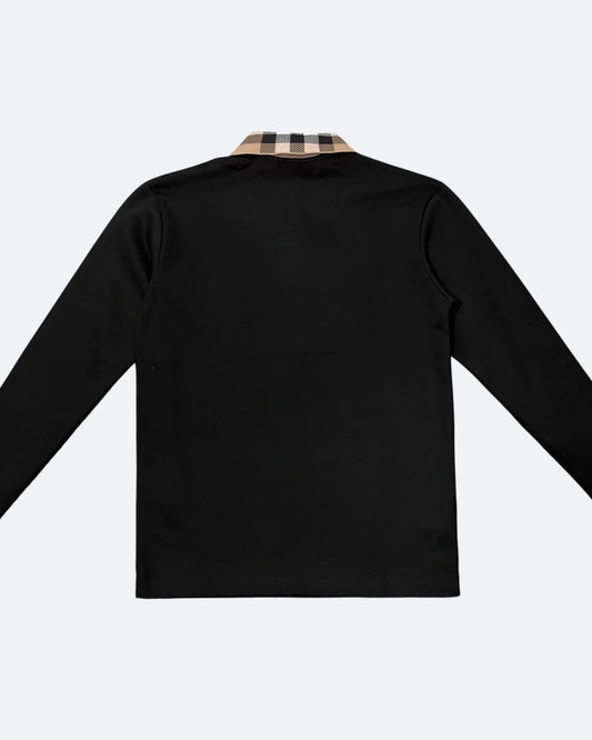 Burberry - Long-Sleeve Polo Shirt - Black