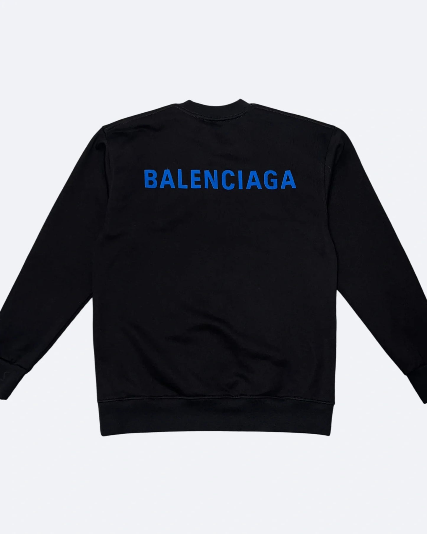 Balenciaga - Blue Logo Embroidery Sweatshirt - Black