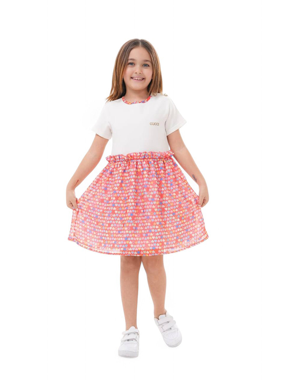 Gucci - Dress For Girl - Pink/White